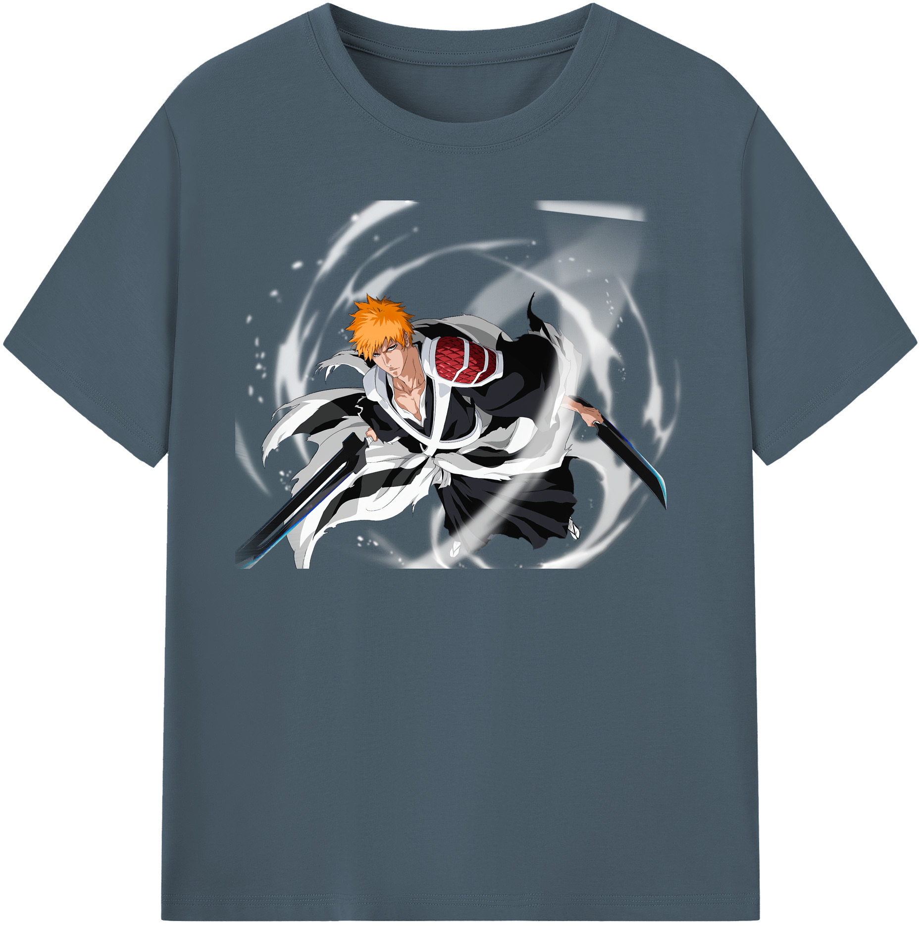 （画像用） ブリーチ 黒崎一護（くろさき いちご）BLEACH Kurosaki Ichigo 綿100％半袖Tシャツ（フロントプリント）